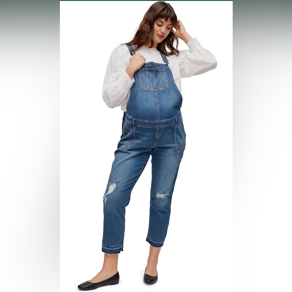 Indigo Blue Motherhood maternity overalls.